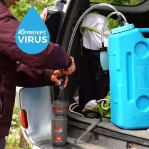 Portable water filter for evacuation